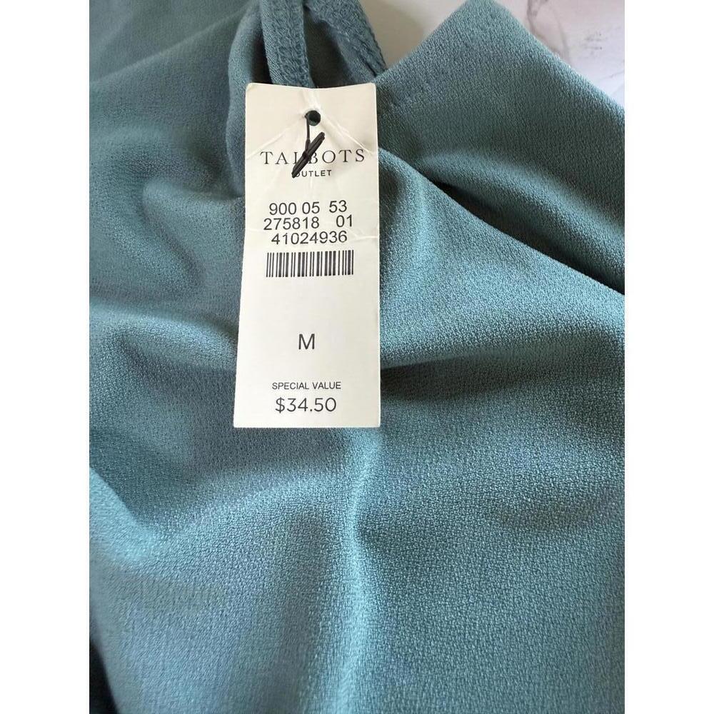Talbots Sleeveless Knot Front Blouse in Sage Green, Size M - Picture 4 of 5